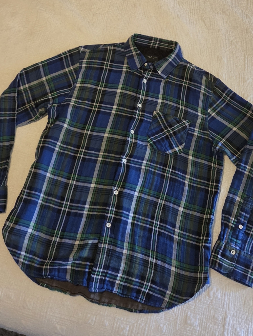 rag & bone Fit 3 Base Flannel Shirt, Size Large